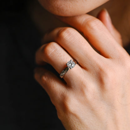 2 CT Emerald Pave Moissanite Engagement Ring
