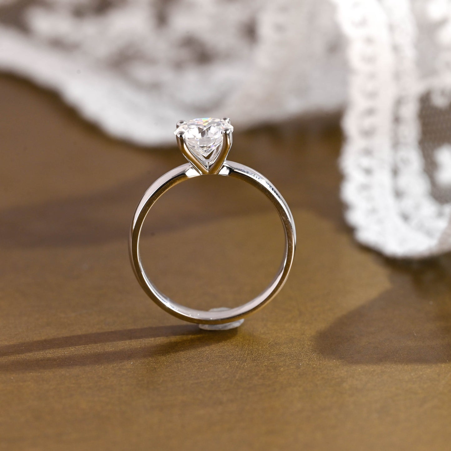 2 CT Emerald Pave Moissanite Engagement Ring
