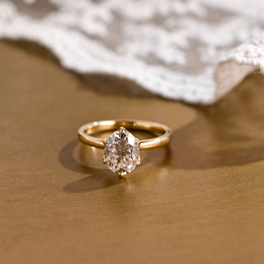 2 CT Emerald Pave Moissanite Engagement Ring
