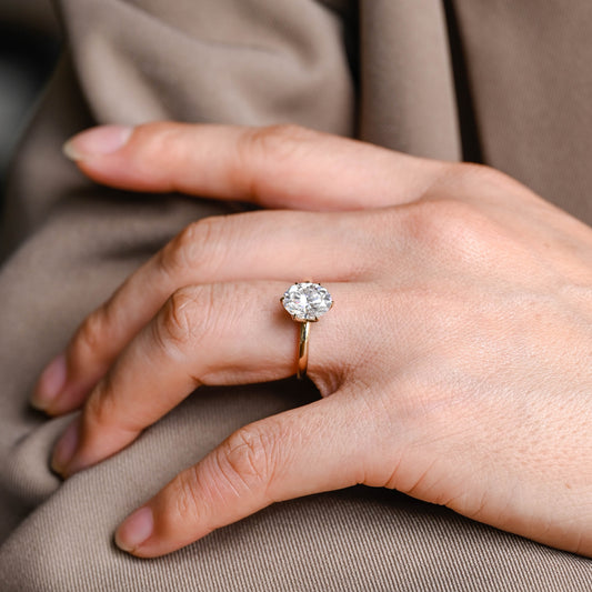 2 CT Emerald Pave Moissanite Engagement Ring