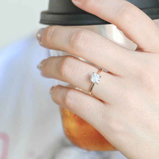 2 CT Emerald Pave Moissanite Engagement Ring