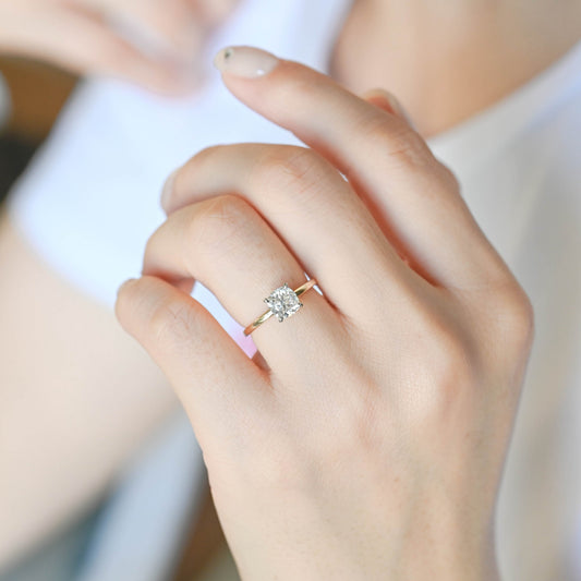 2 CT Emerald Pave Moissanite Engagement Ring