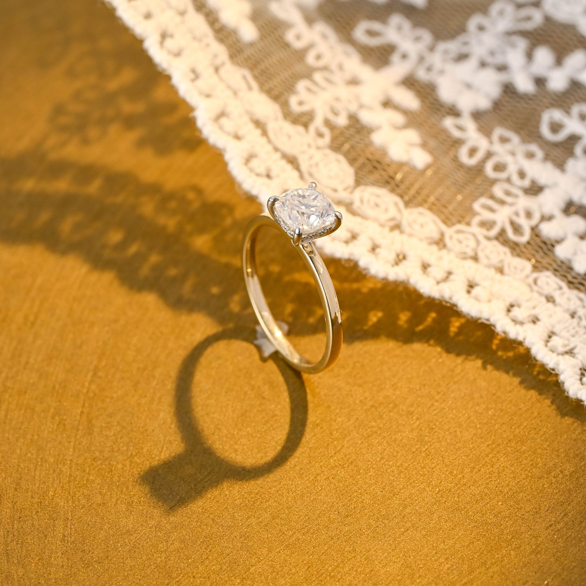 2 CT Emerald Pave Moissanite Engagement Ring