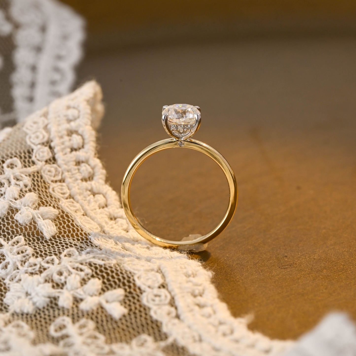 2 CT Emerald Pave Moissanite Engagement Ring