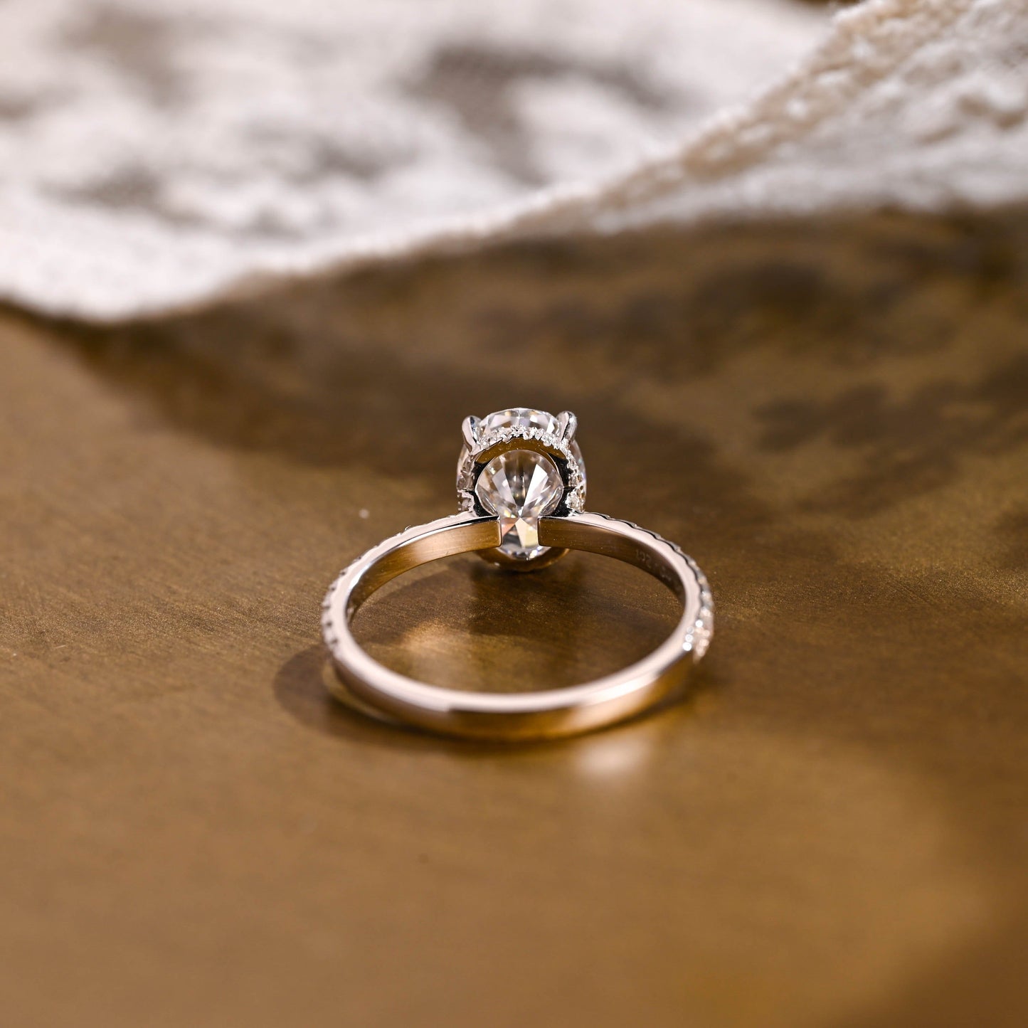 2 CT Emerald Pave Moissanite Engagement Ring