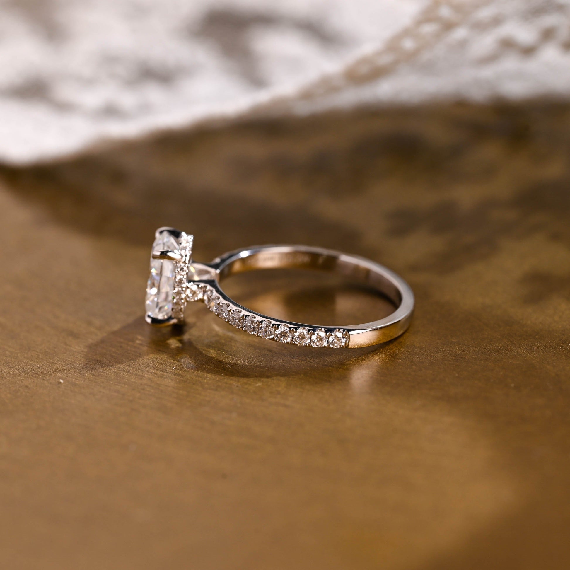2 CT Emerald Pave Moissanite Engagement Ring