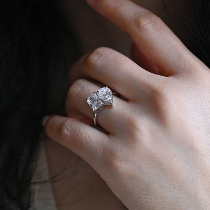 2 CT Emerald Pave Moissanite Engagement Ring