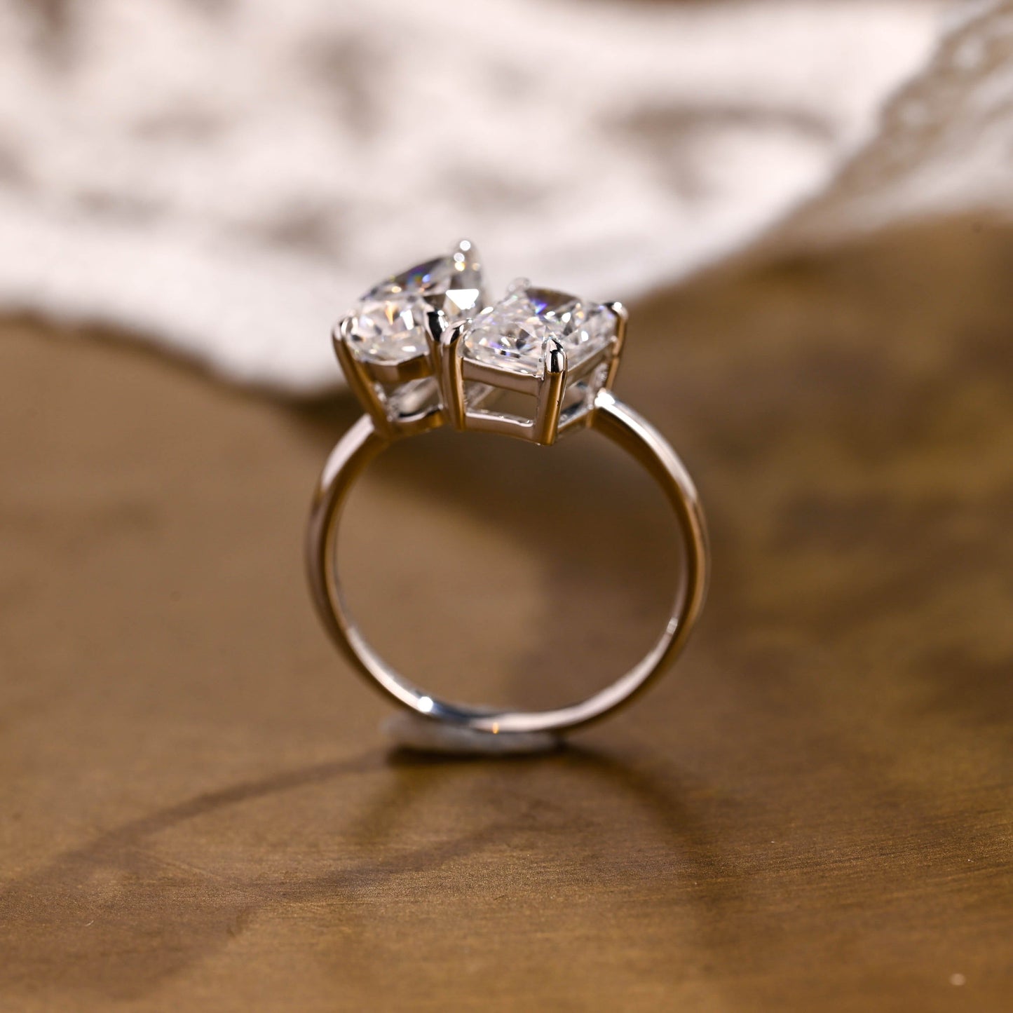 2 CT Emerald Pave Moissanite Engagement Ring