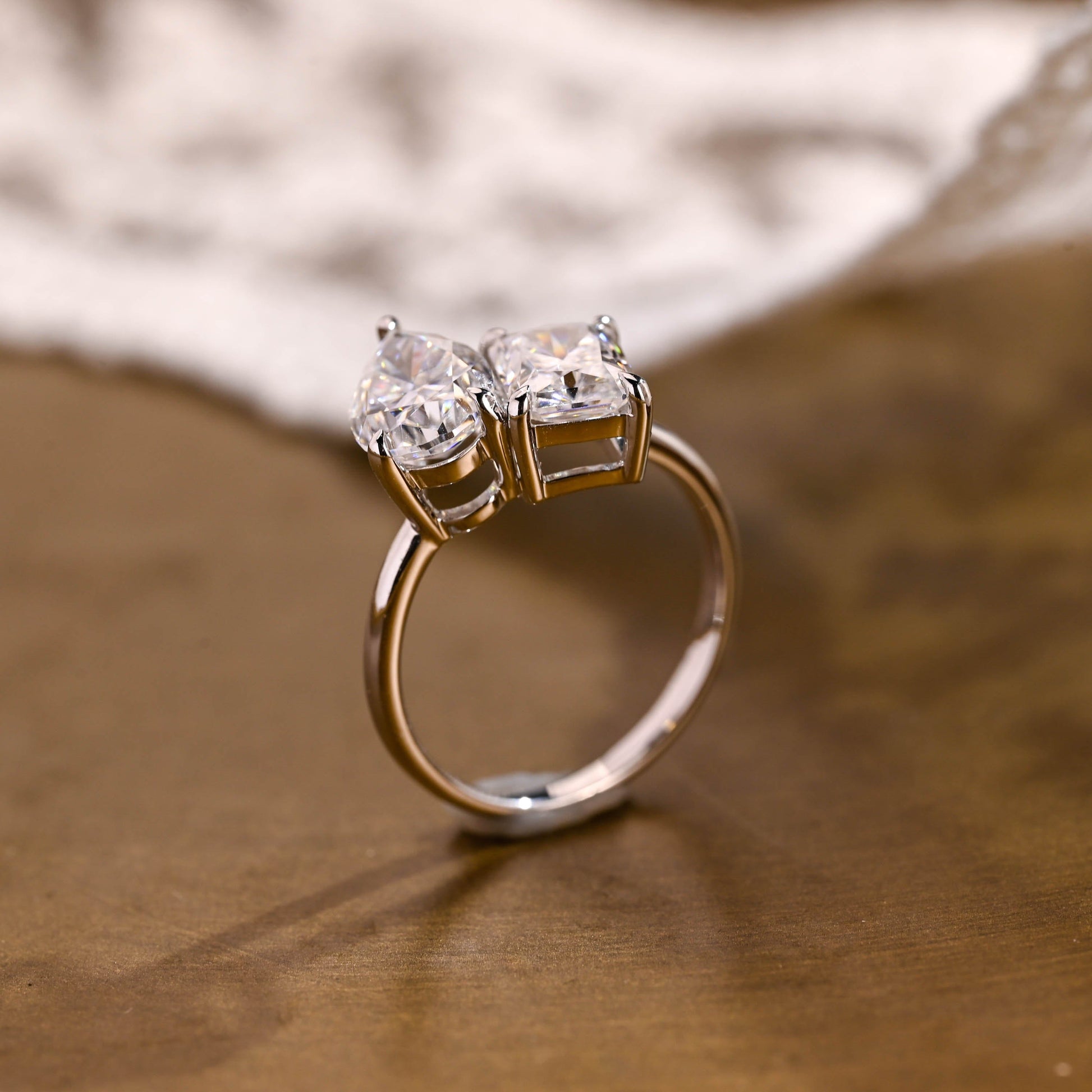 2 CT Emerald Pave Moissanite Engagement Ring