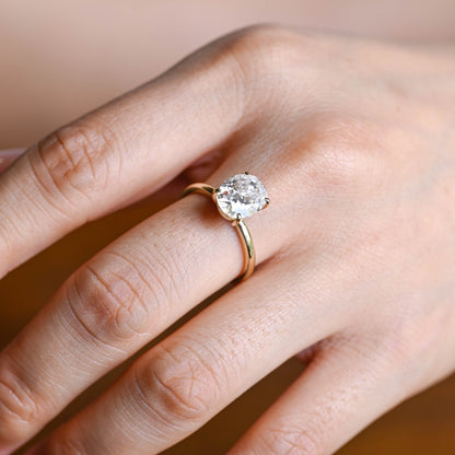 2 CT Emerald Pave Moissanite Engagement Ring