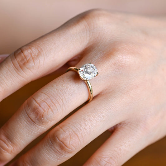2 CT Emerald Pave Moissanite Engagement Ring