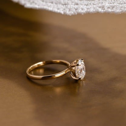 2 CT Emerald Pave Moissanite Engagement Ring