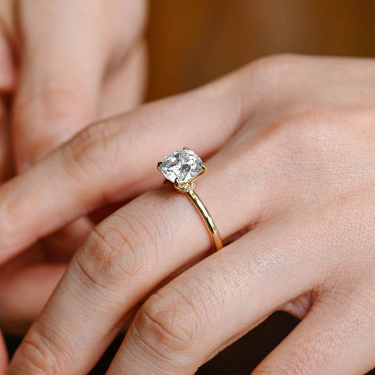 2 CT Emerald Pave Moissanite Engagement Ring