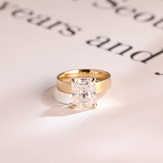 2 CT Emerald Pave Moissanite Engagement Ring