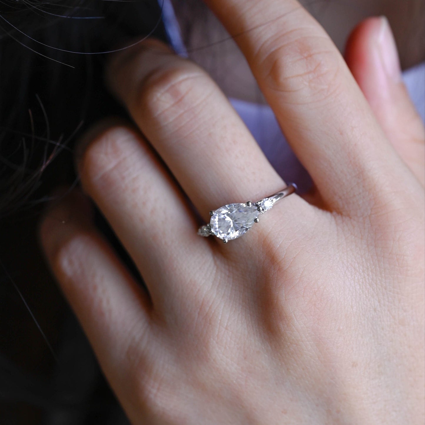 2 CT Emerald Pave Moissanite Engagement Ring