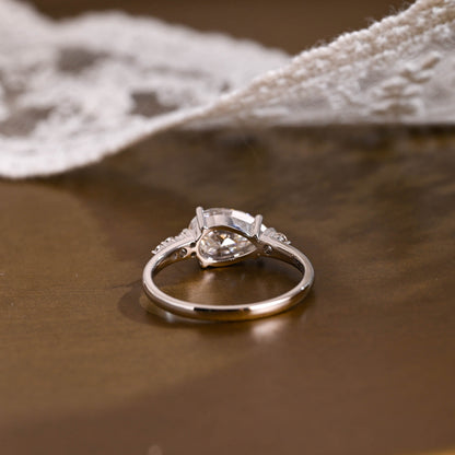 2 CT Emerald Pave Moissanite Engagement Ring