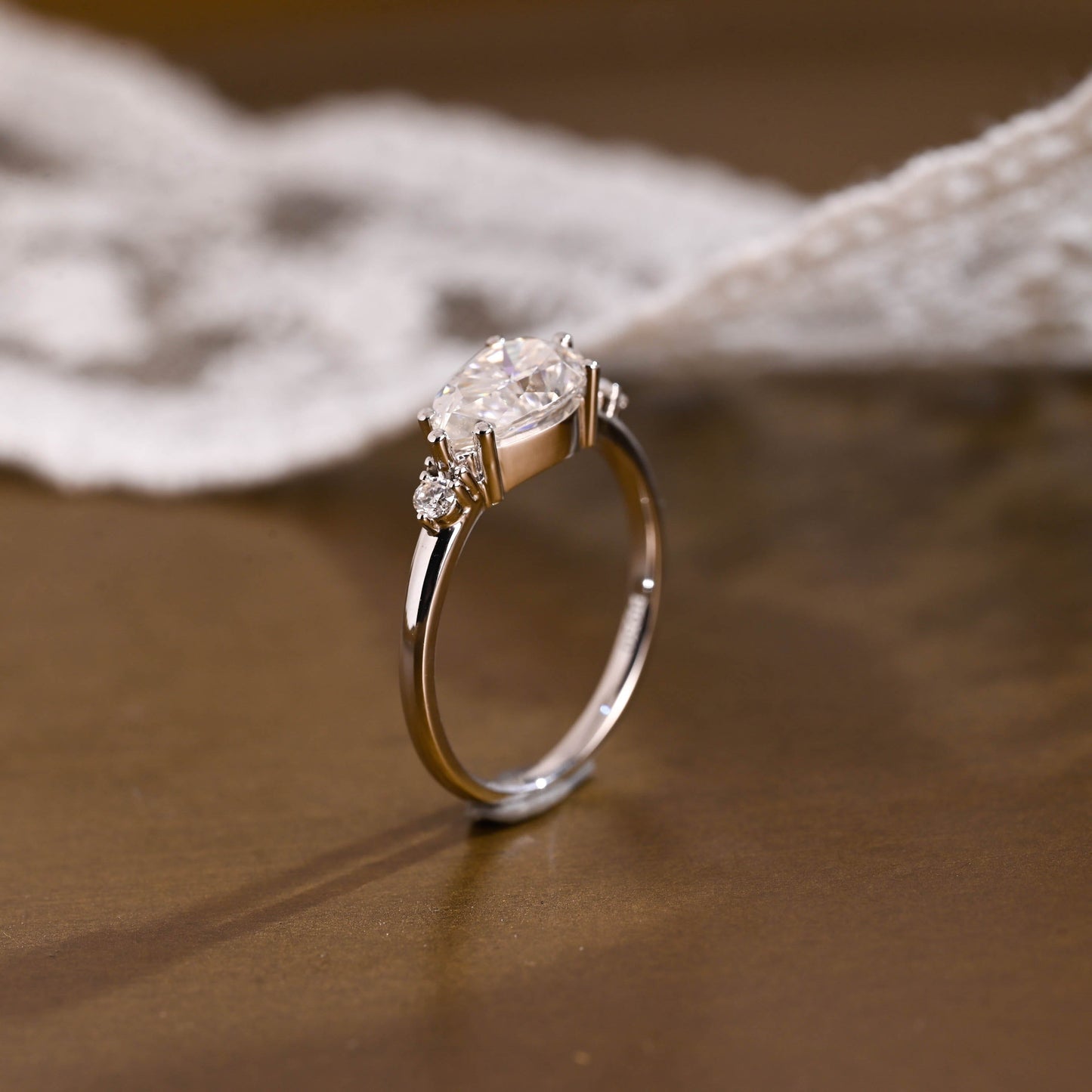 2 CT Emerald Pave Moissanite Engagement Ring