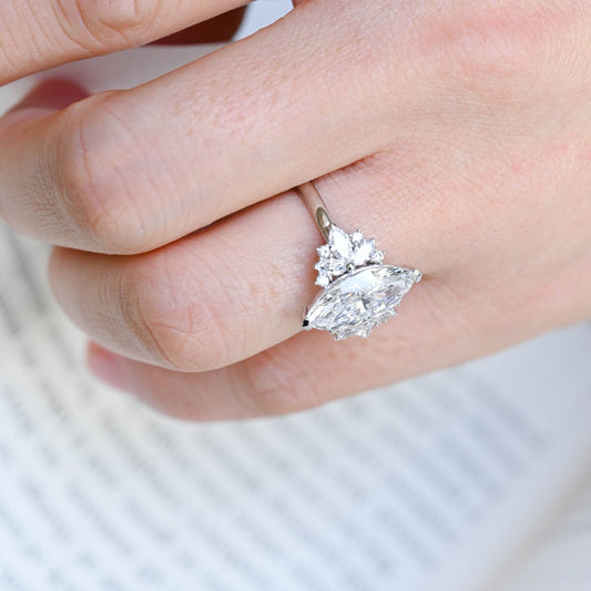 2 CT Emerald Pave Moissanite Engagement Ring