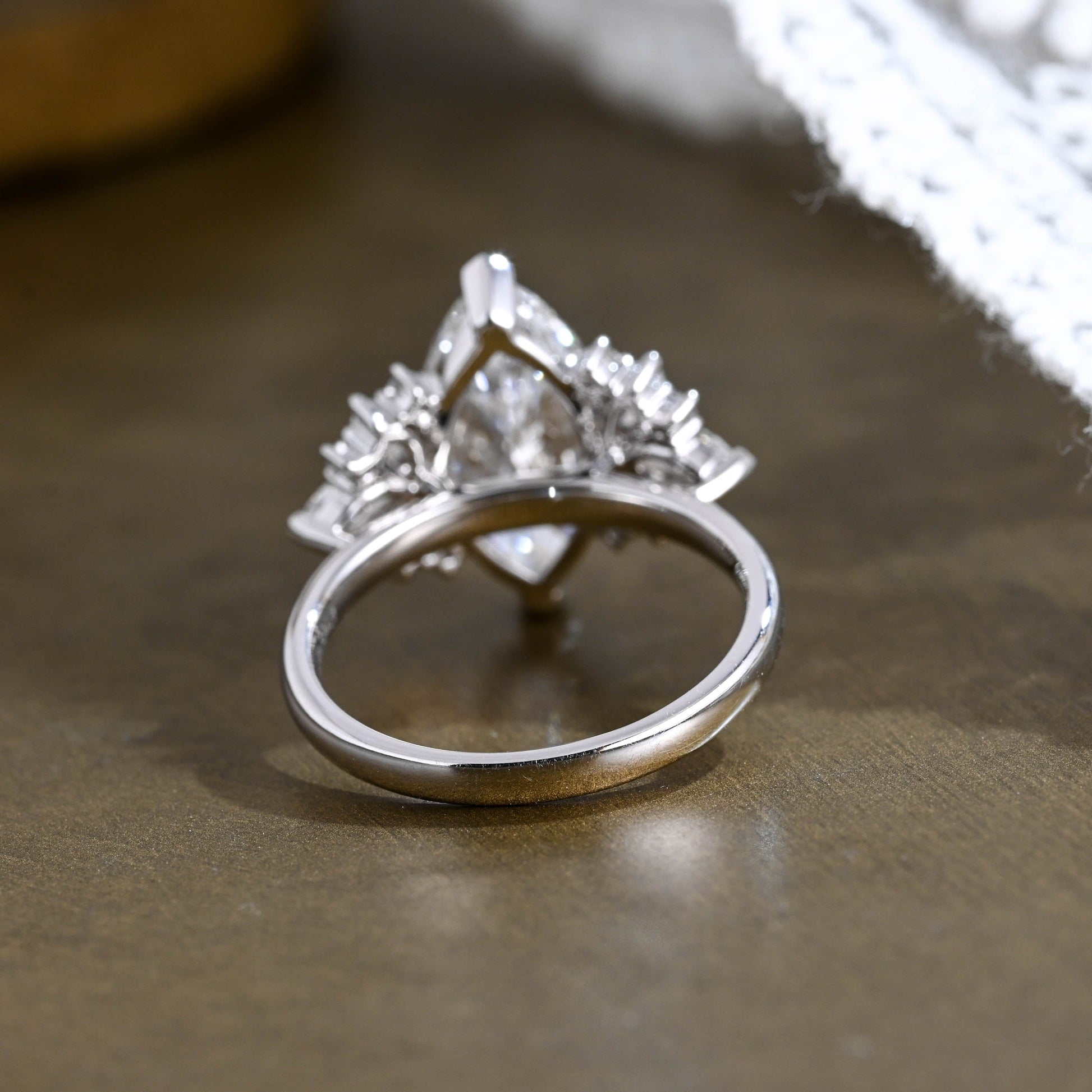 2 CT Emerald Pave Moissanite Engagement Ring