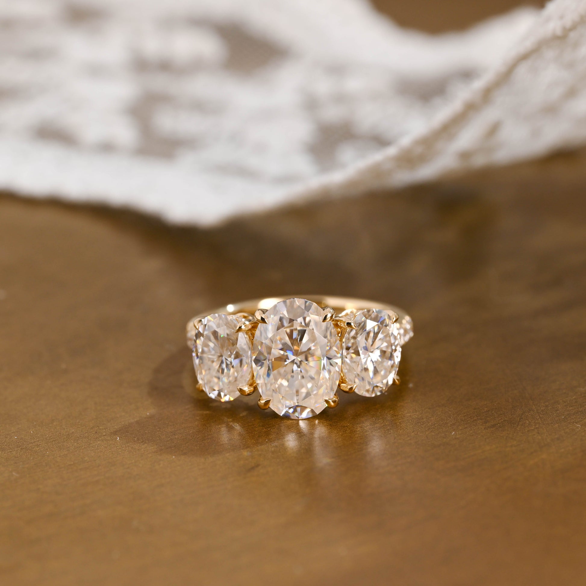 2 CT Emerald Pave Moissanite Engagement Ring