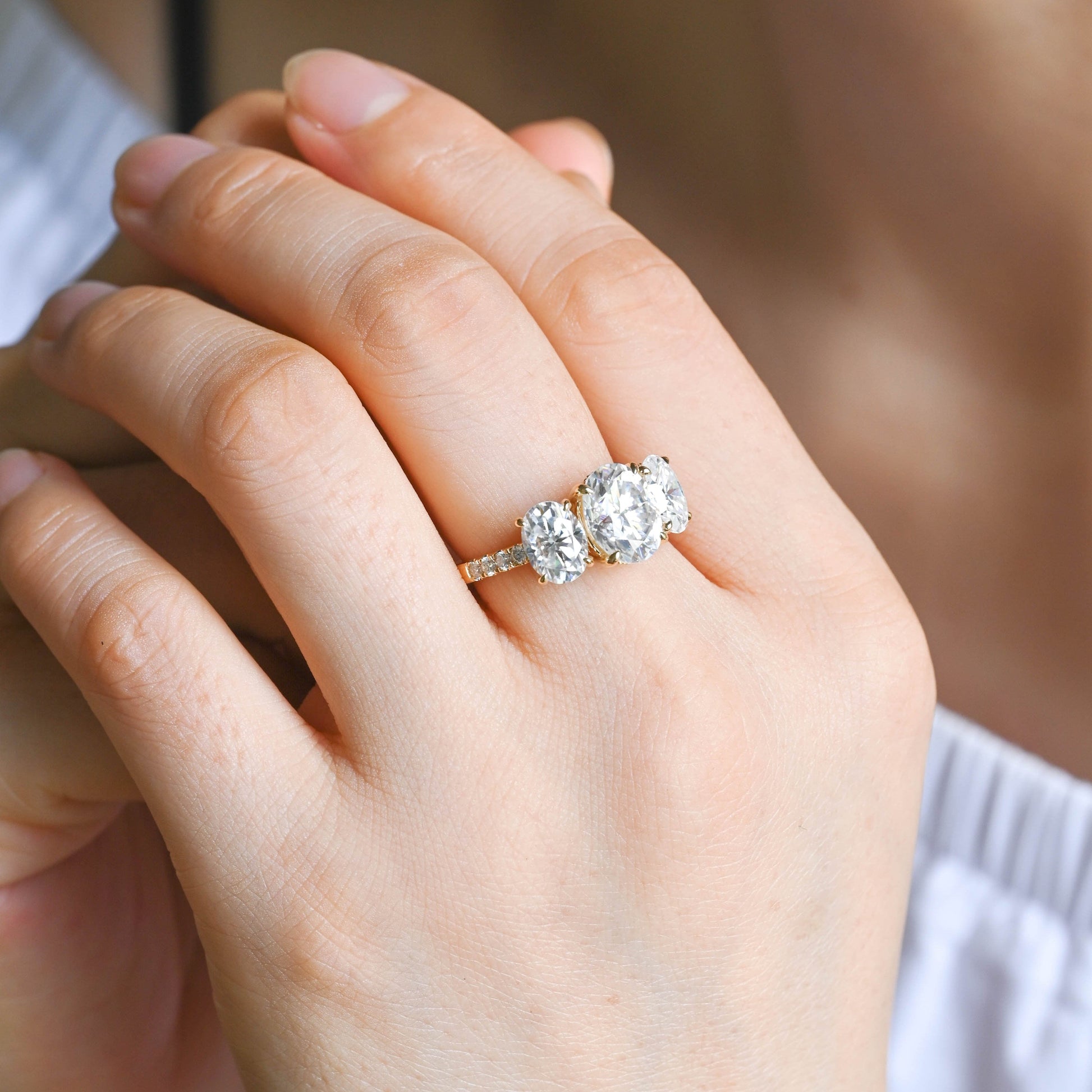 2 CT Emerald Pave Moissanite Engagement Ring