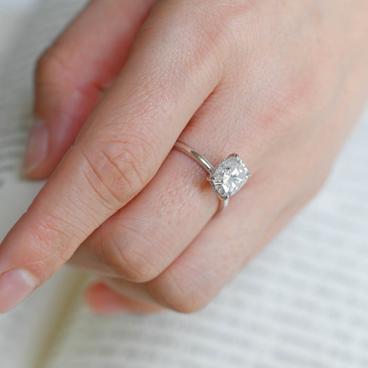 2 CT Emerald Pave Moissanite Engagement Ring