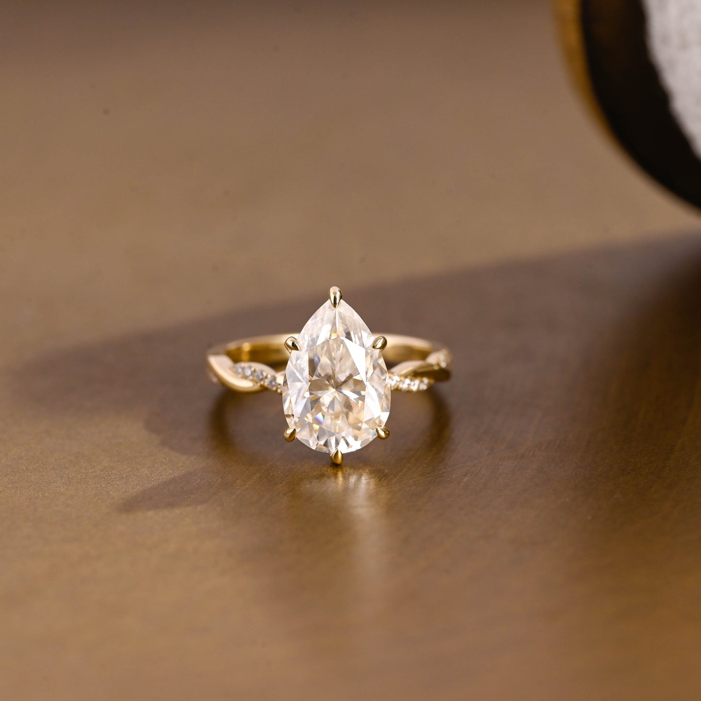 2 CT Emerald Pave Moissanite Engagement Ring