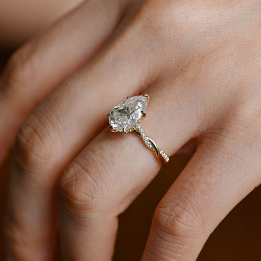 2 CT Emerald Pave Moissanite Engagement Ring