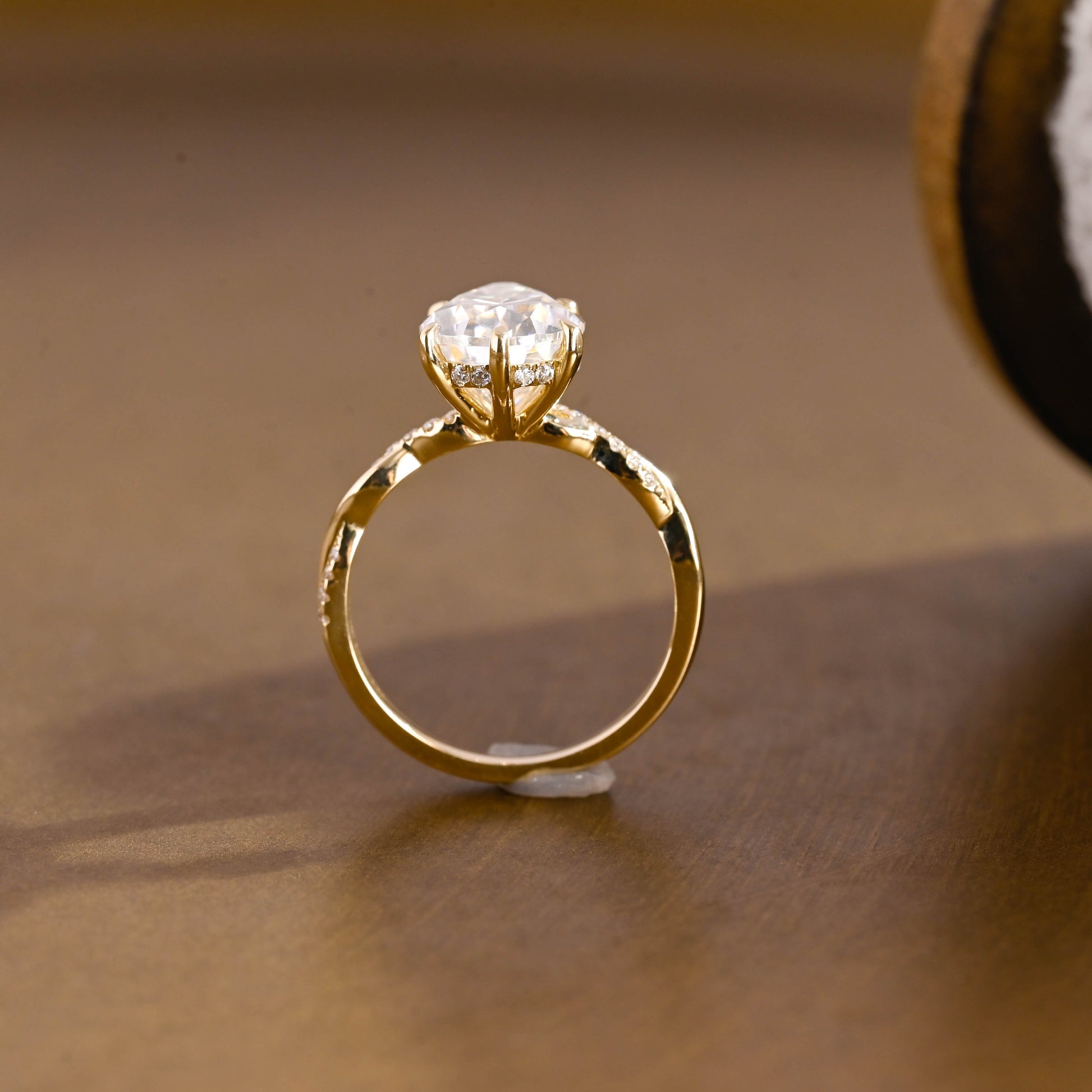 2 CT Emerald Pave Moissanite Engagement Ring