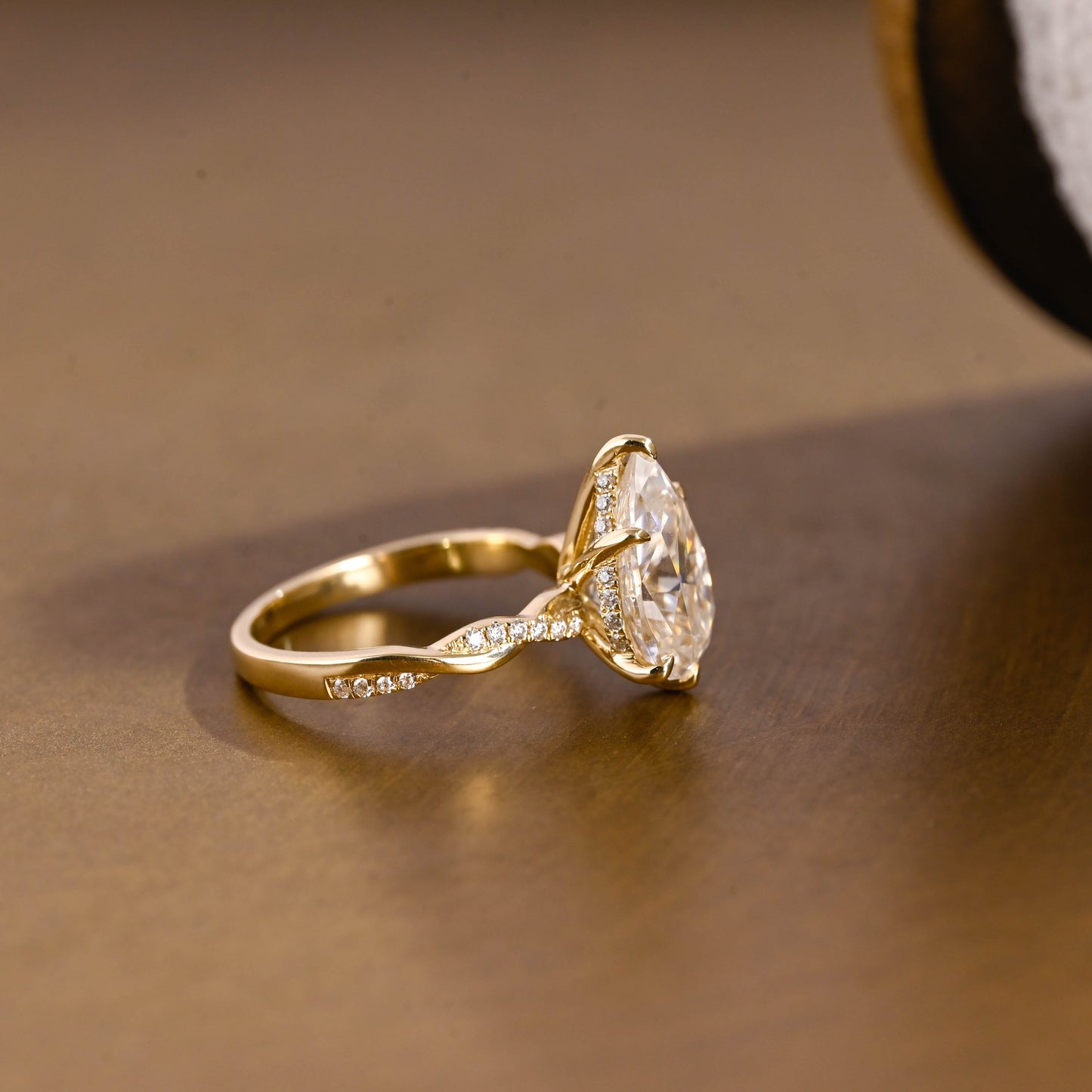 2 CT Emerald Pave Moissanite Engagement Ring