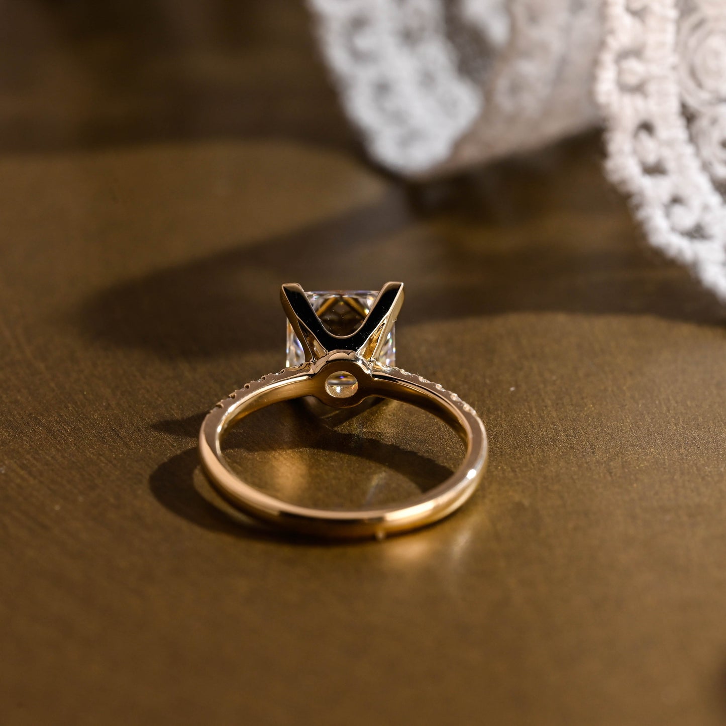2 CT Emerald Pave Moissanite Engagement Ring