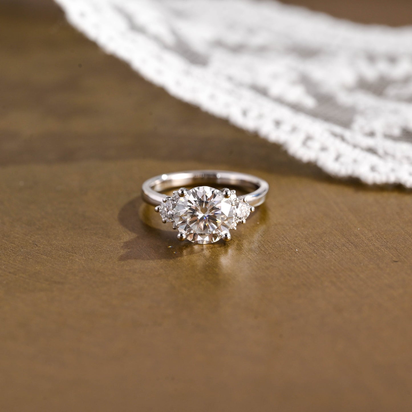 2 CT Emerald Pave Moissanite Engagement Ring