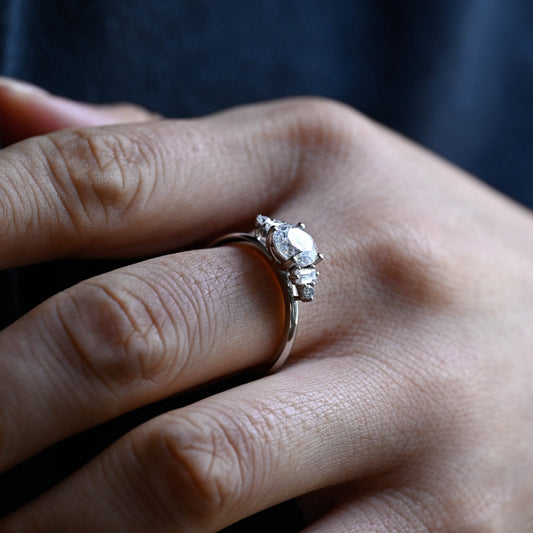 2 CT Emerald Pave Moissanite Engagement Ring