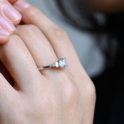 2 CT Emerald Pave Moissanite Engagement Ring