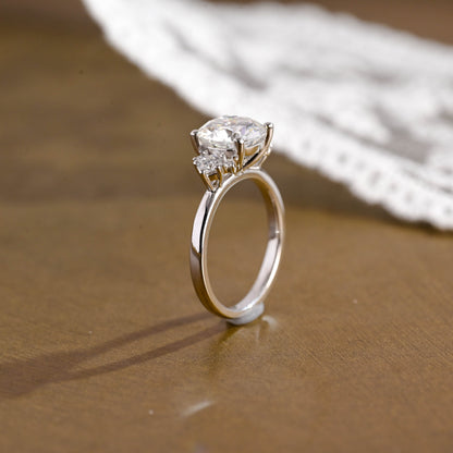 2 CT Emerald Pave Moissanite Engagement Ring