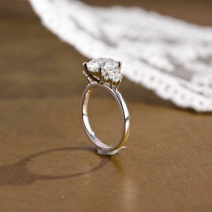2 CT Emerald Pave Moissanite Engagement Ring
