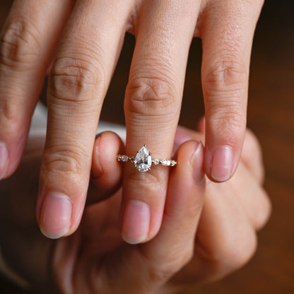 2 CT Emerald Pave Moissanite Engagement Ring