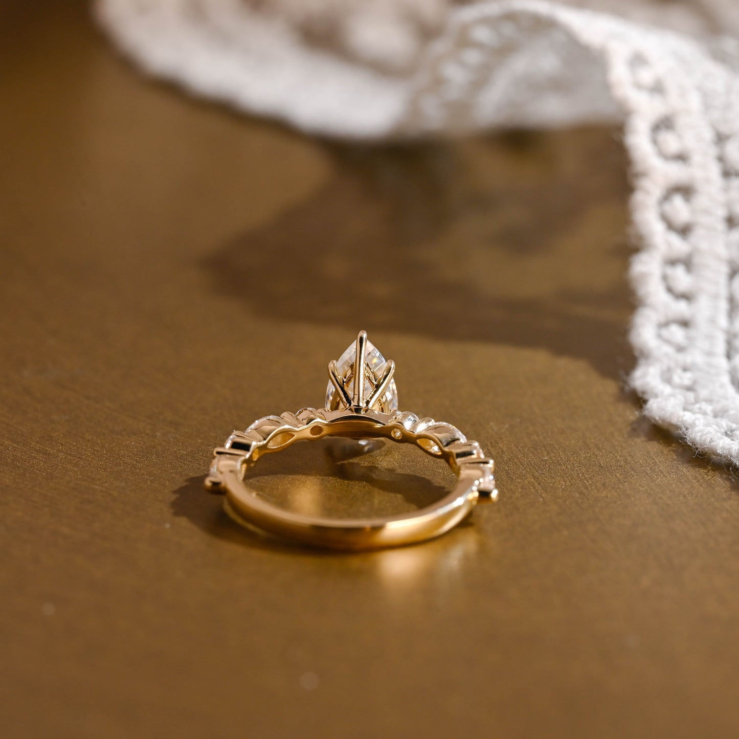 2 CT Emerald Pave Moissanite Engagement Ring