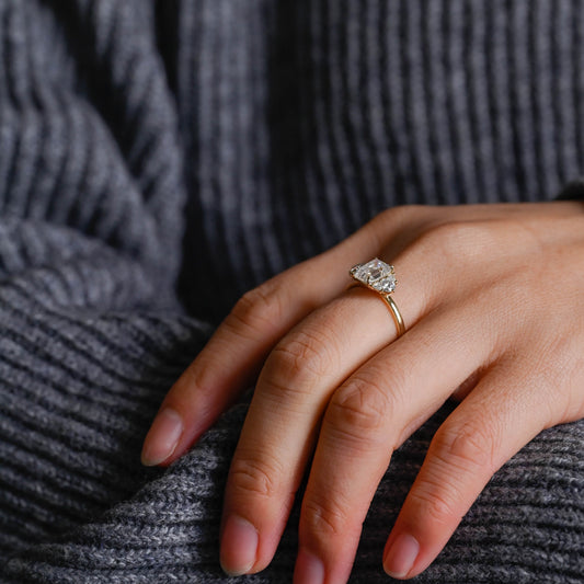 2 CT Emerald Pave Moissanite Engagement Ring