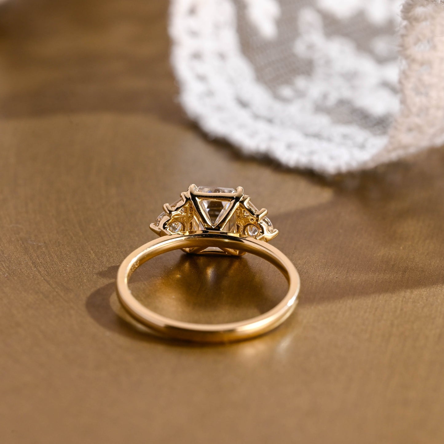 2 CT Emerald Pave Moissanite Engagement Ring