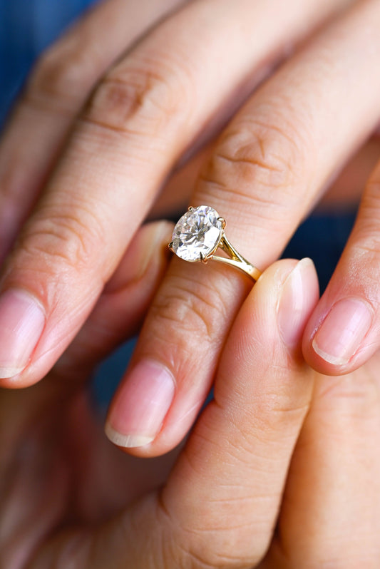 2 CT Emerald Pave Moissanite Engagement Ring