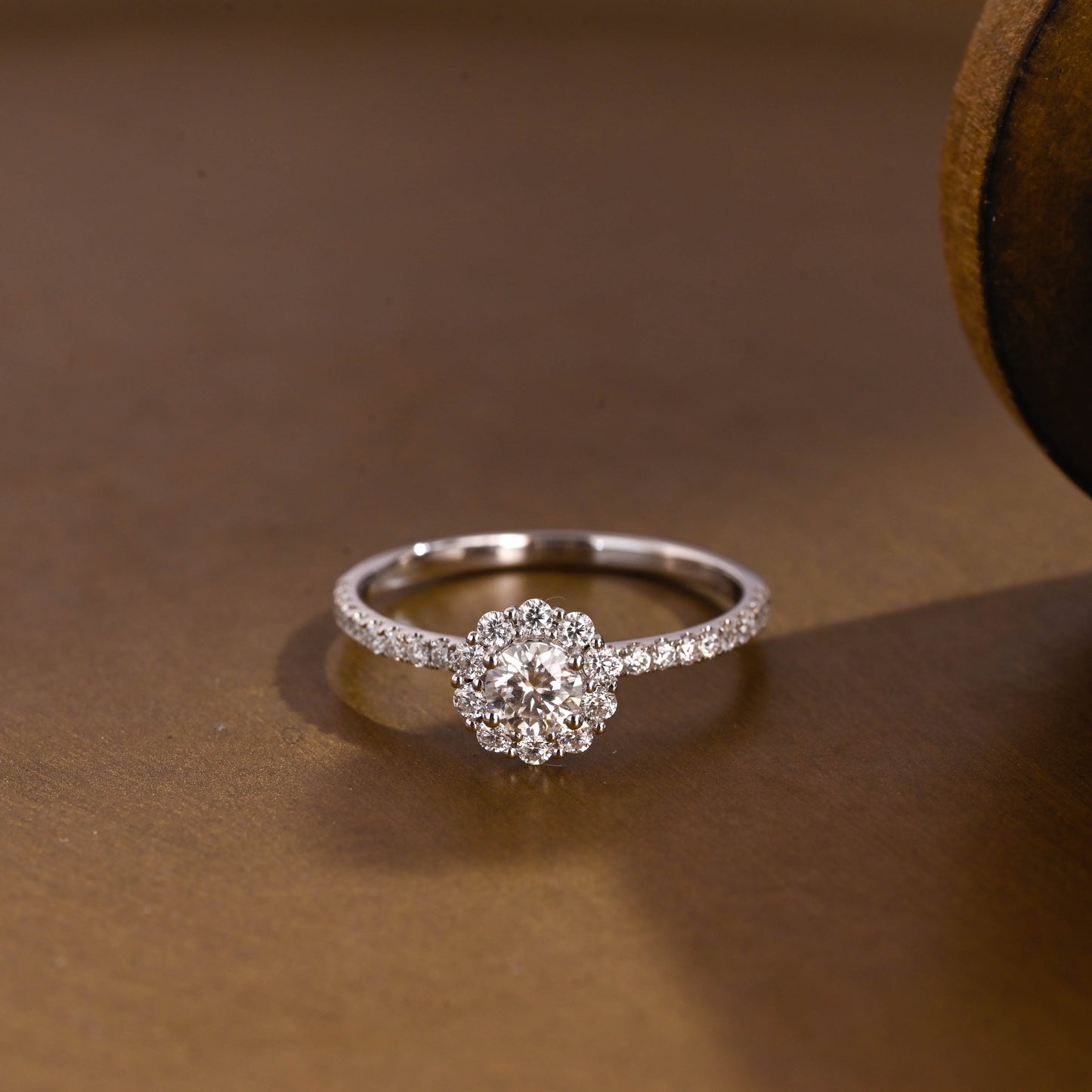 2 CT Emerald Pave Moissanite Engagement Ring