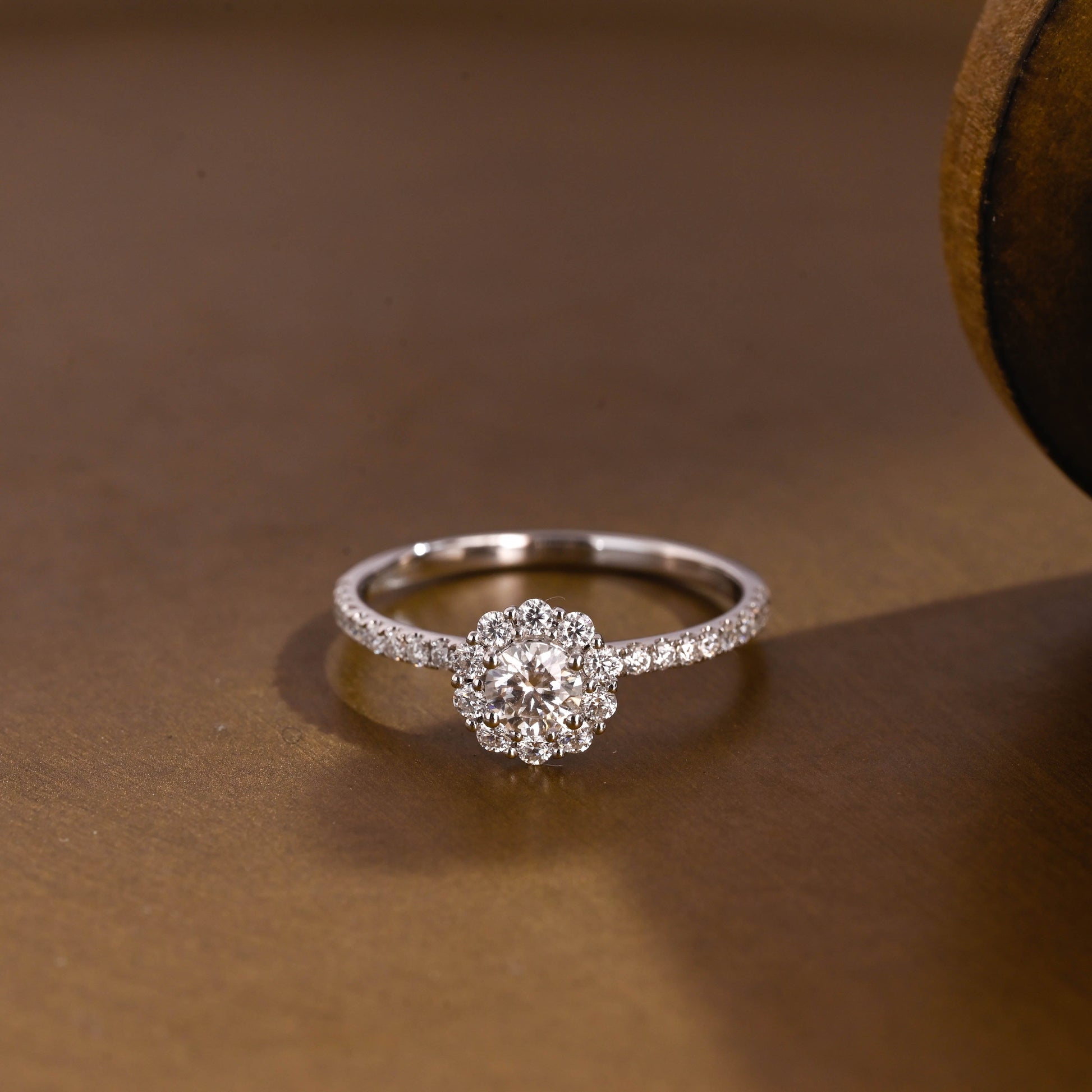 2 CT Emerald Pave Moissanite Engagement Ring