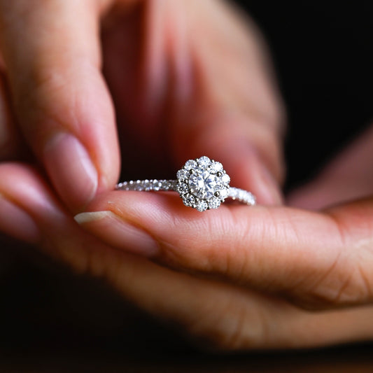 2 CT Emerald Pave Moissanite Engagement Ring