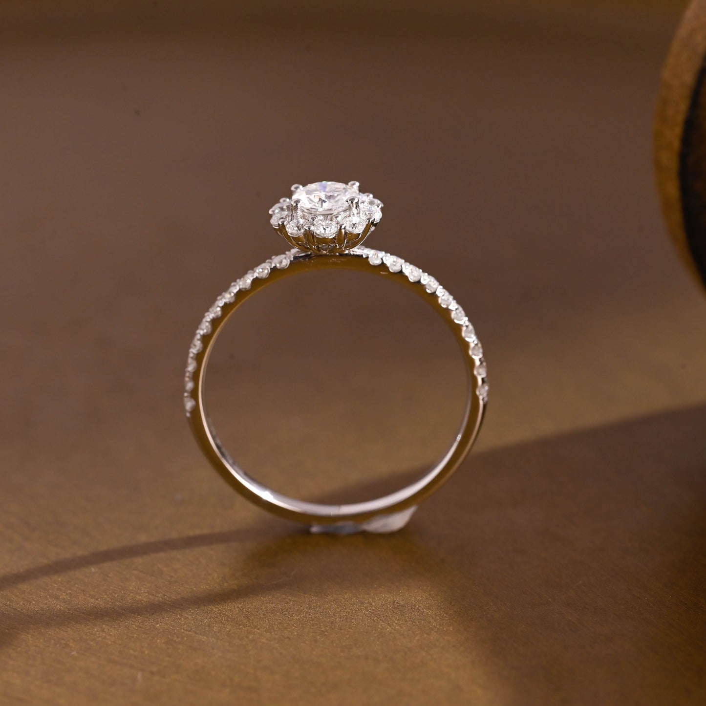 2 CT Emerald Pave Moissanite Engagement Ring
