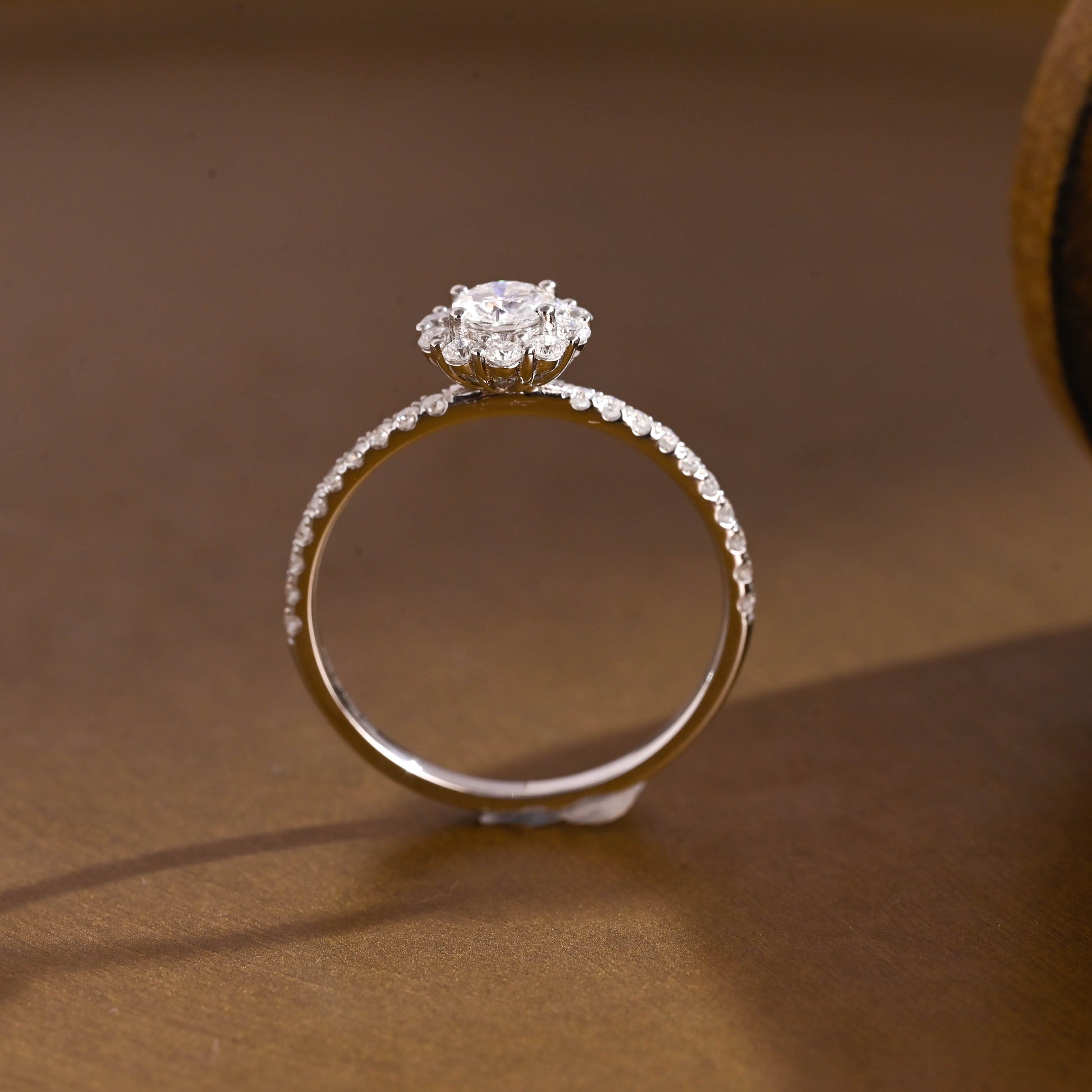 2 CT Emerald Pave Moissanite Engagement Ring