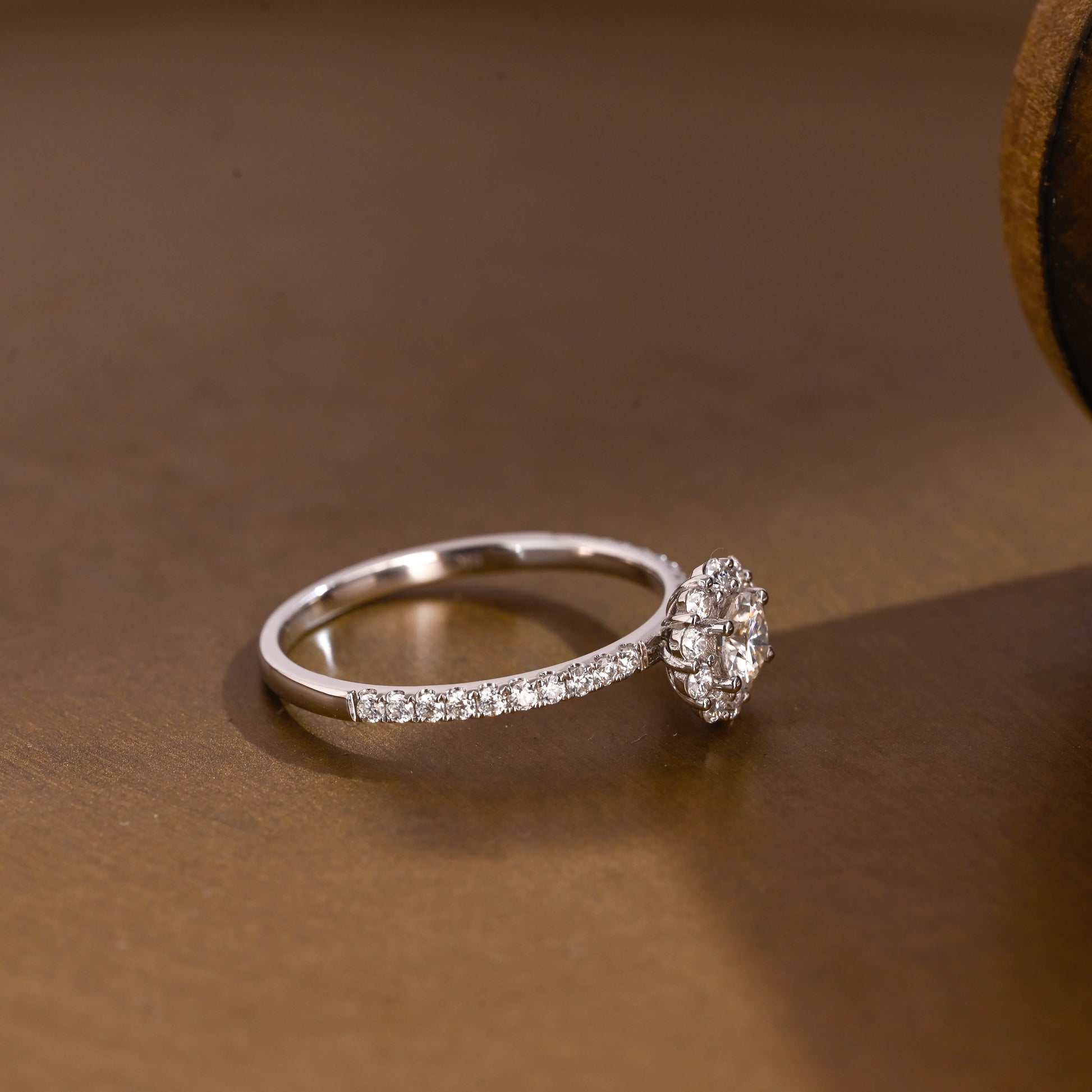 2 CT Emerald Pave Moissanite Engagement Ring
