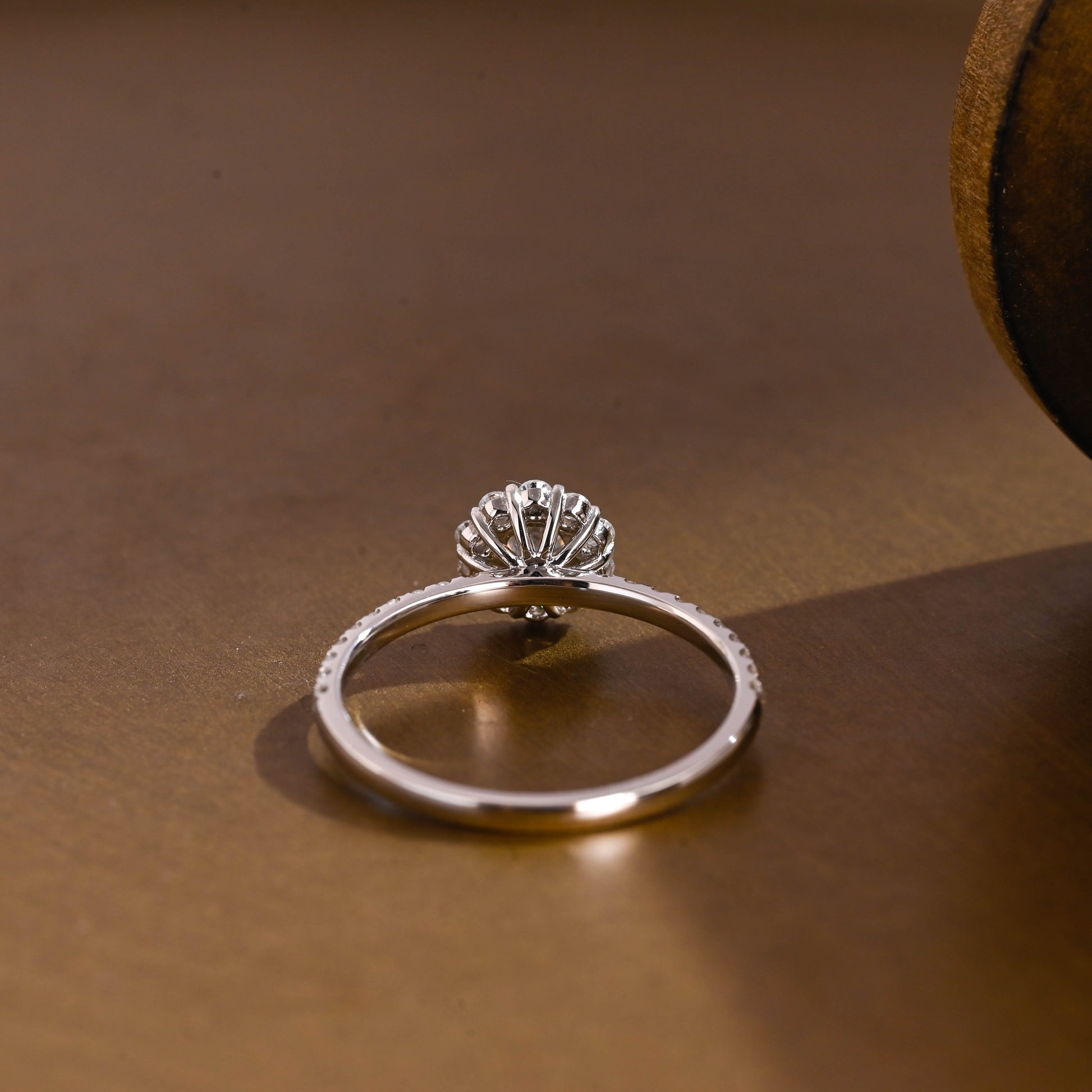 2 CT Emerald Pave Moissanite Engagement Ring