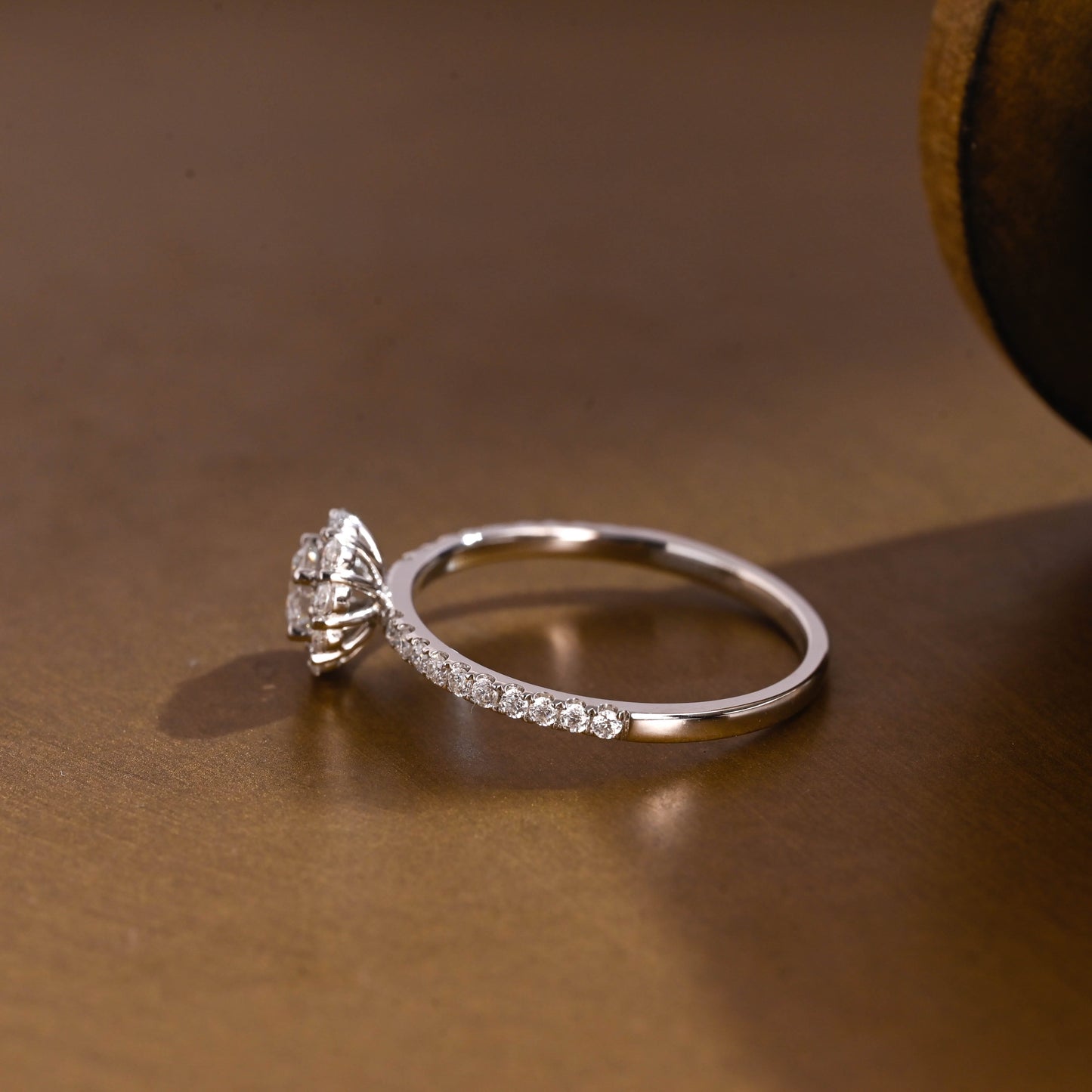 2 CT Emerald Pave Moissanite Engagement Ring