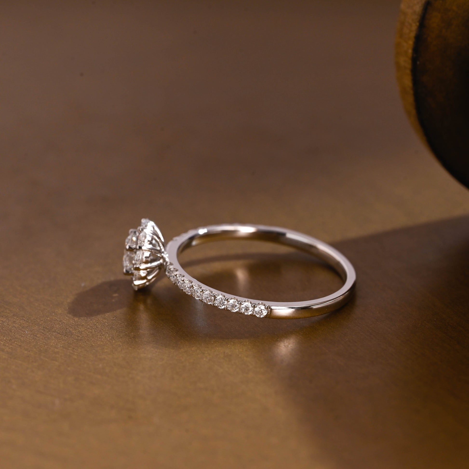 2 CT Emerald Pave Moissanite Engagement Ring